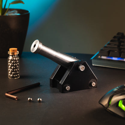 TITAN-X Mini Cannon with 50 Steel Balls (Collector Edition) – Metal Desktop Model with Steel Shots